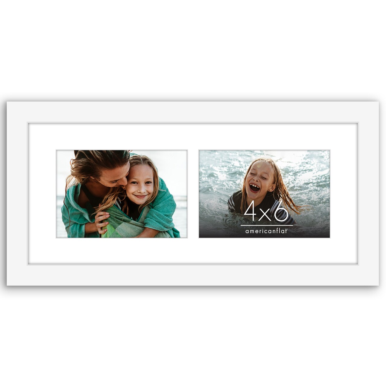 Americanflat 6x14 Collage Picture Frame - Fits Two 4x6 Photos or One 6x14 Picture